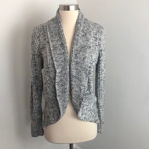 H&M Basic black and white marbled open cardigan medium
